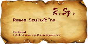 Remes Szultána névjegykártya
